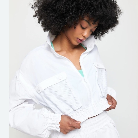 Spiritual Gangster Jackets & Blazers - Spiritual Gangster Bridget Bright White 2-way Utility Jacket/vest